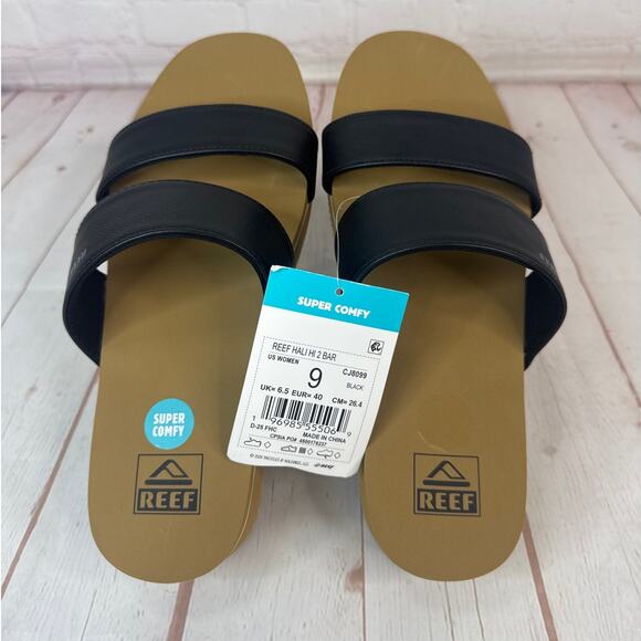 Reef Hali Hi 2 Bar Black Sandals Women’s Size 9 - Picture 7 of 10